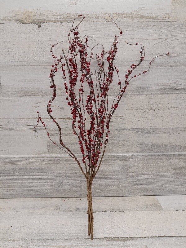 20&quot; Iced Berry Spray Red