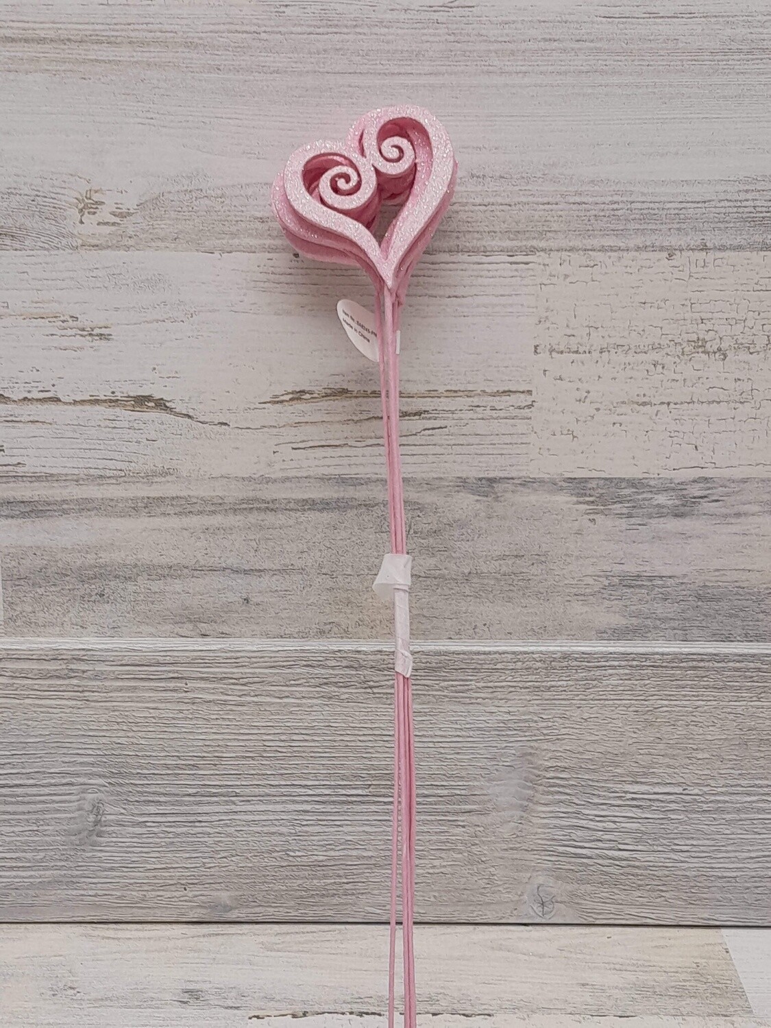 6pc Heart Pick Pink