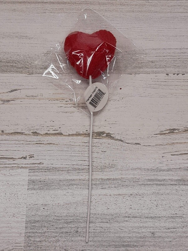 9&quot; Knit Heart Pick Red