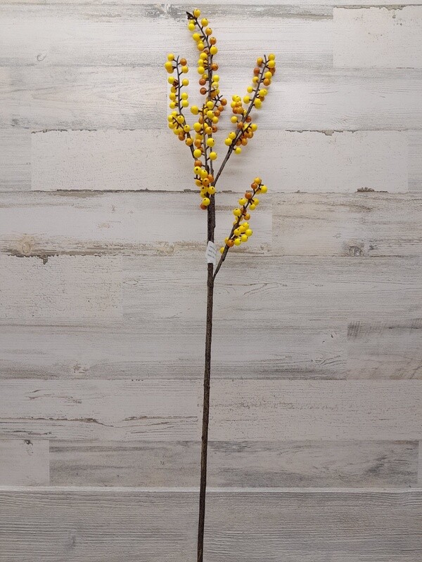 39.5&quot; Berry Twig Spray Yellow/Orange