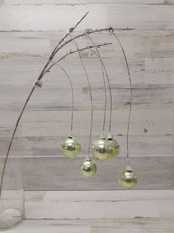 38&quot; Iced Hanging Ornament Spray x5 Mint