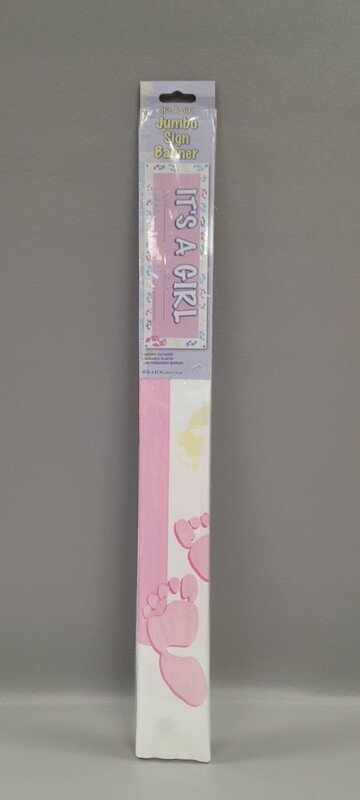 60"x21" It's a Girl Banner w/Grommets Pink 60"x21" It's a Girl Banner w/Grommets Pink