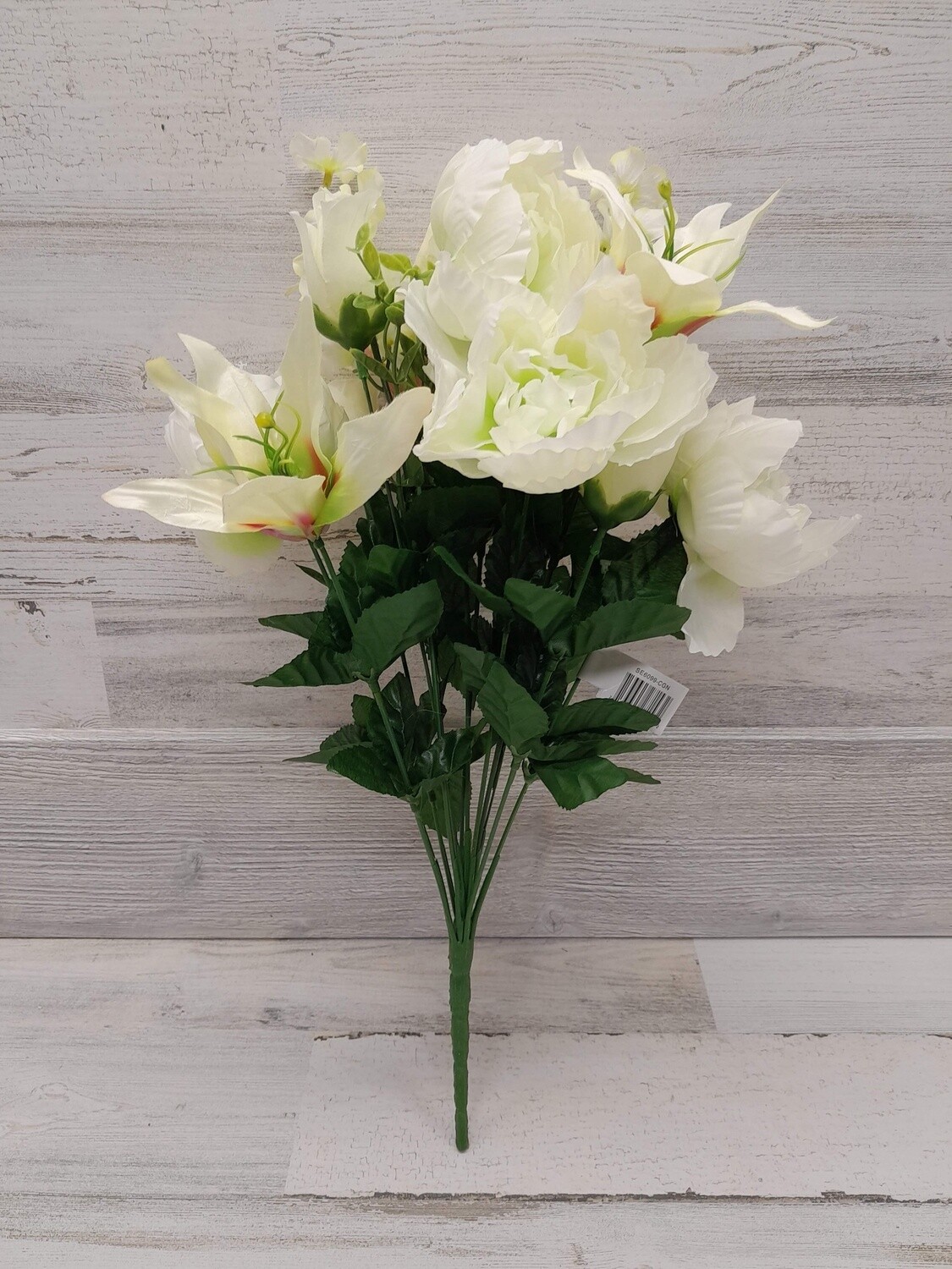 19" Mixed Lily Bush x14 Cream/Green
