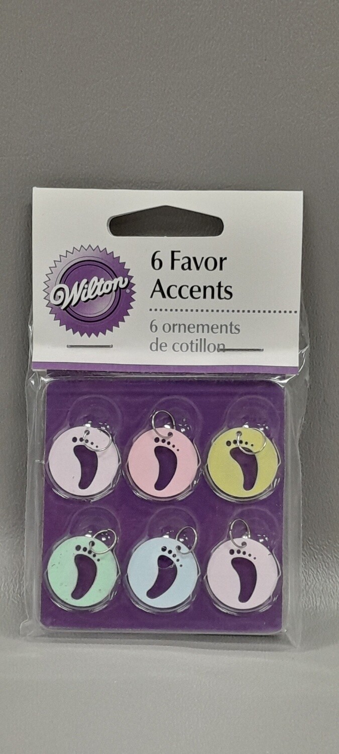 6pc Baby Feet Charms Multi