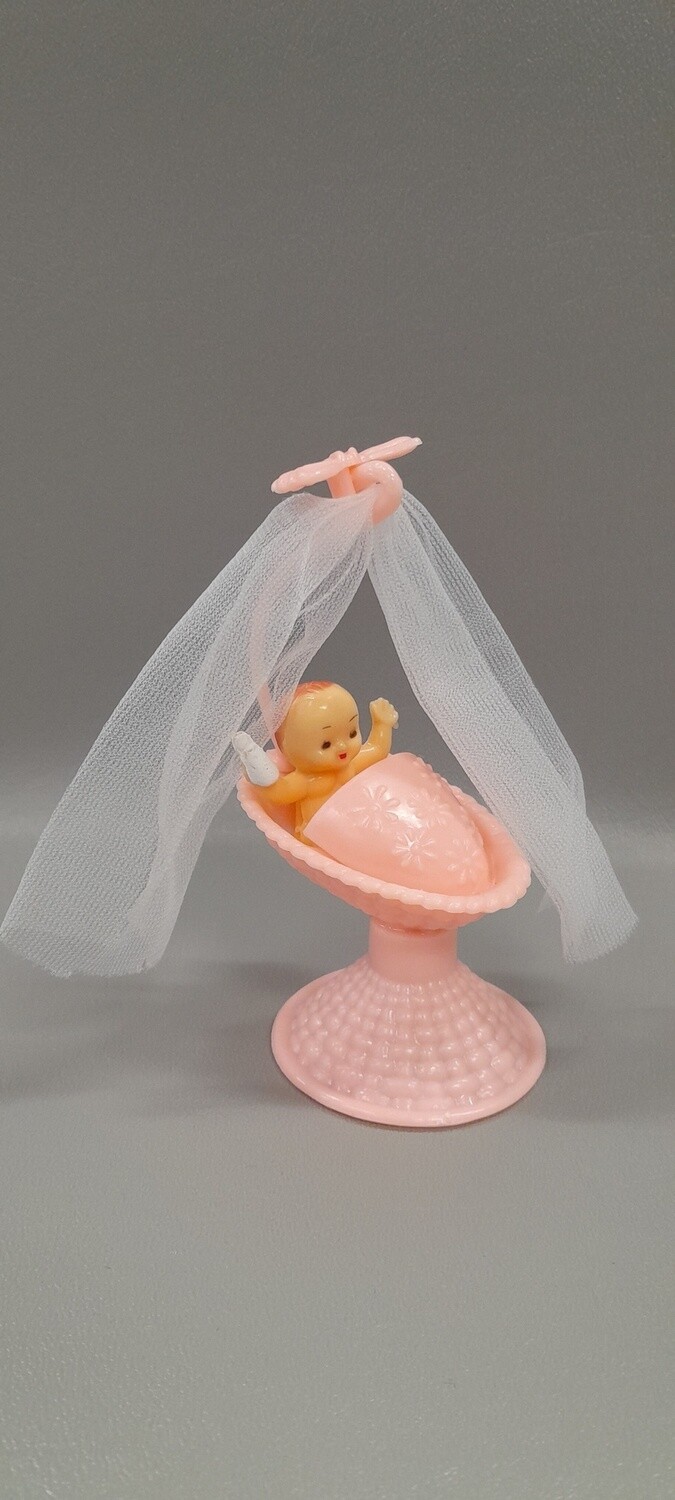 4&quot; Baby In Basket Pink