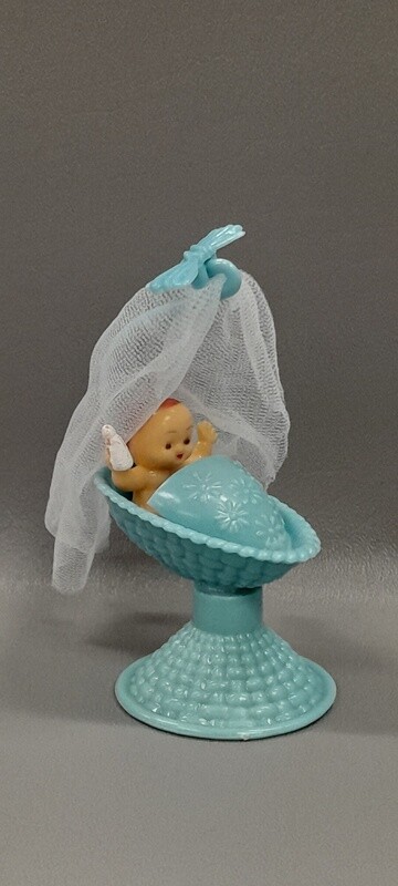 4&quot; Baby In Basket Blue
