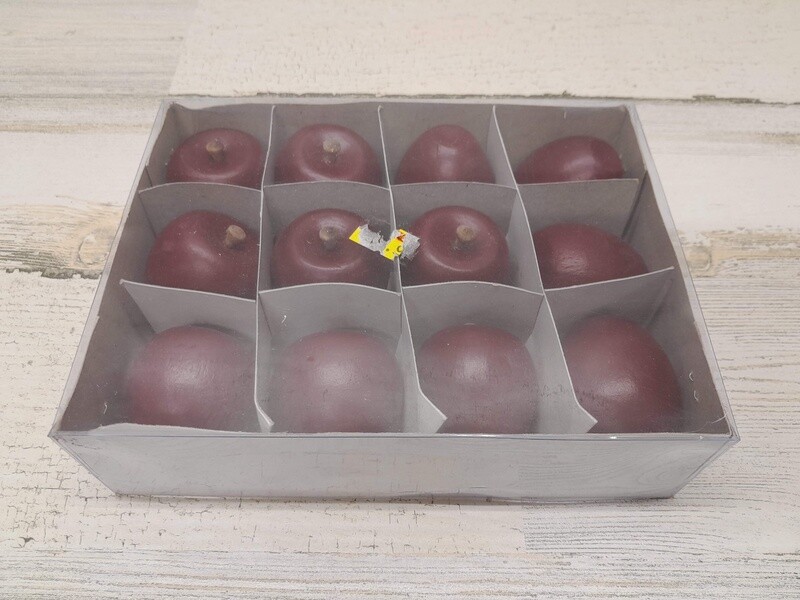 12pc 40mm Wooden Apples Red