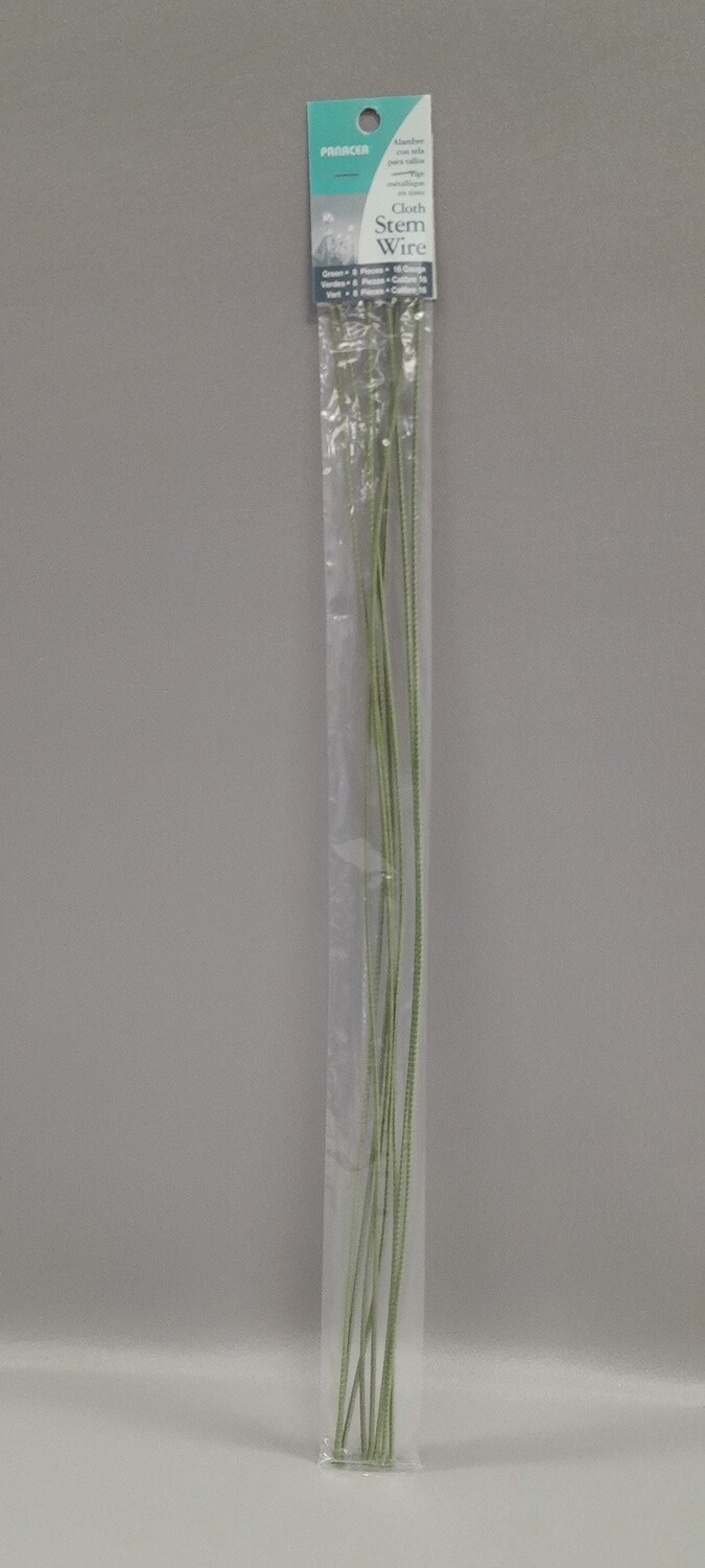 8pc 18" 16 Gauge Cloth Wire Green