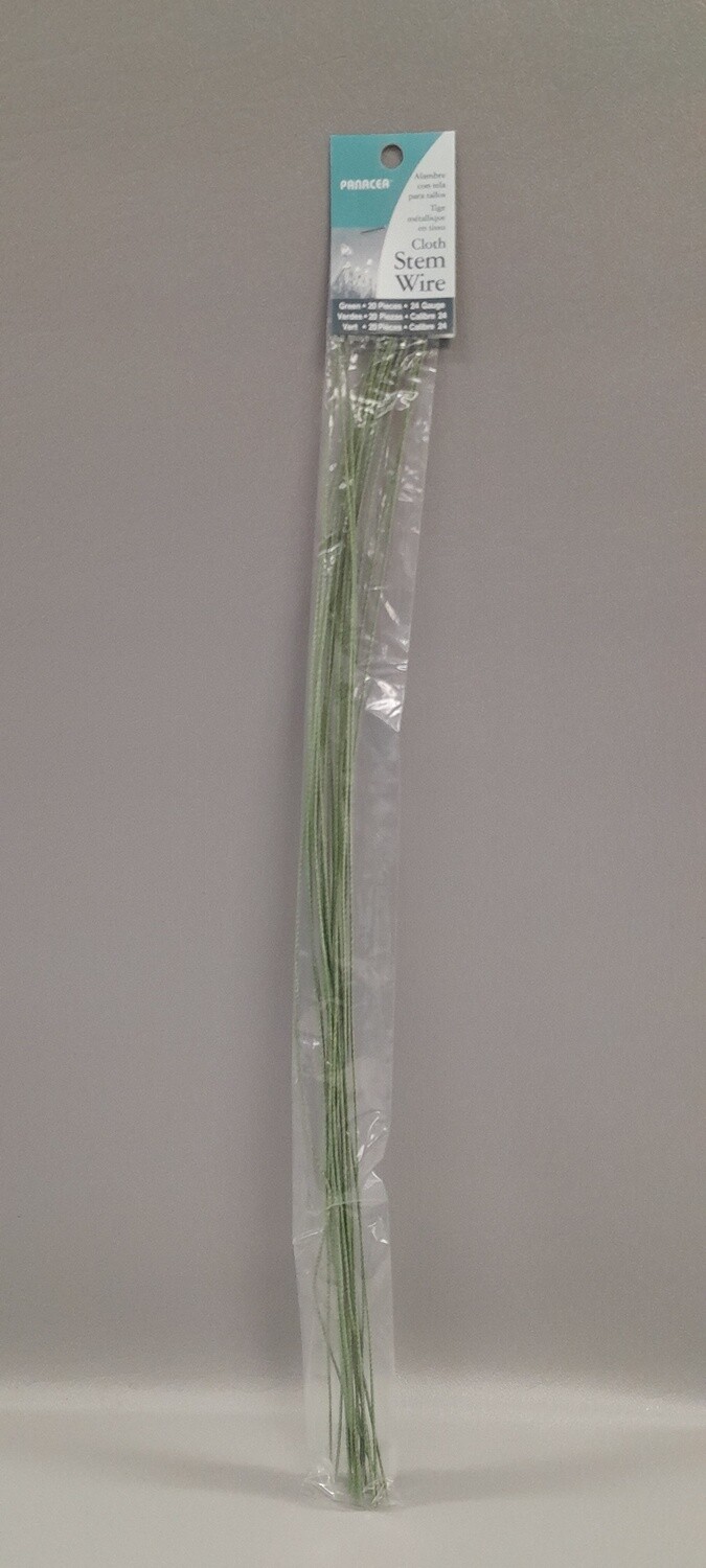 20pc 18" 24 Gauge Cloth Wire Green
