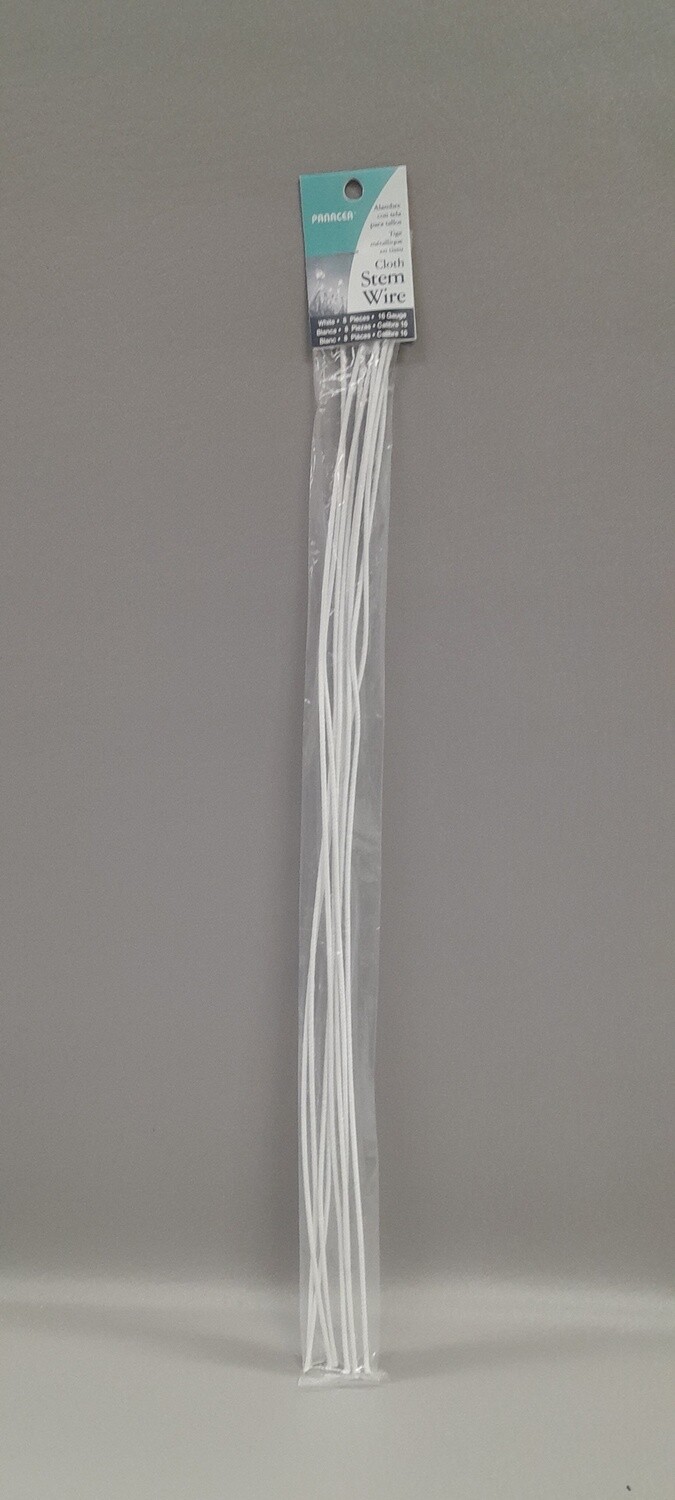 8pc 18" 16 Gauge Cloth Wire White