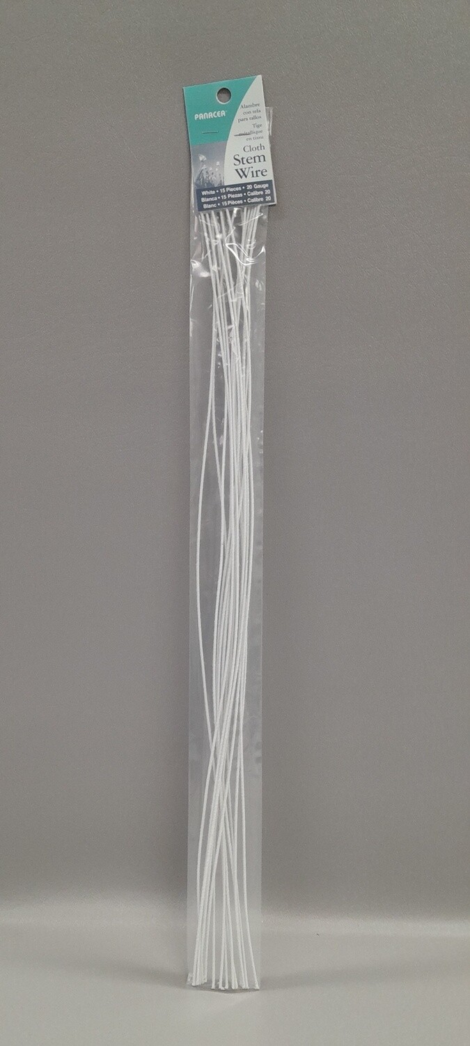 15pc 18" 20 Gauge Cloth Wire White