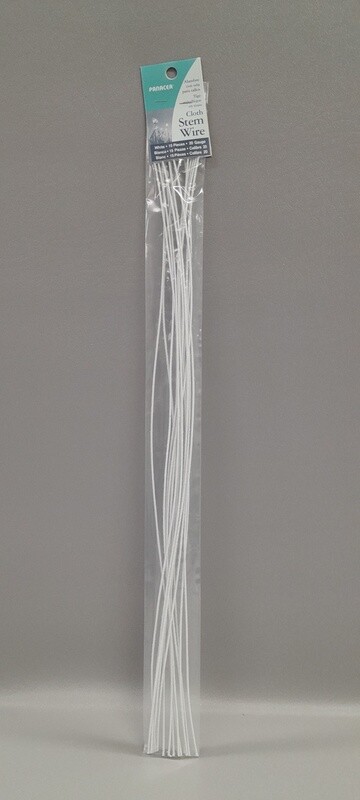 15pc 18" 20 Gauge Cloth Wire White