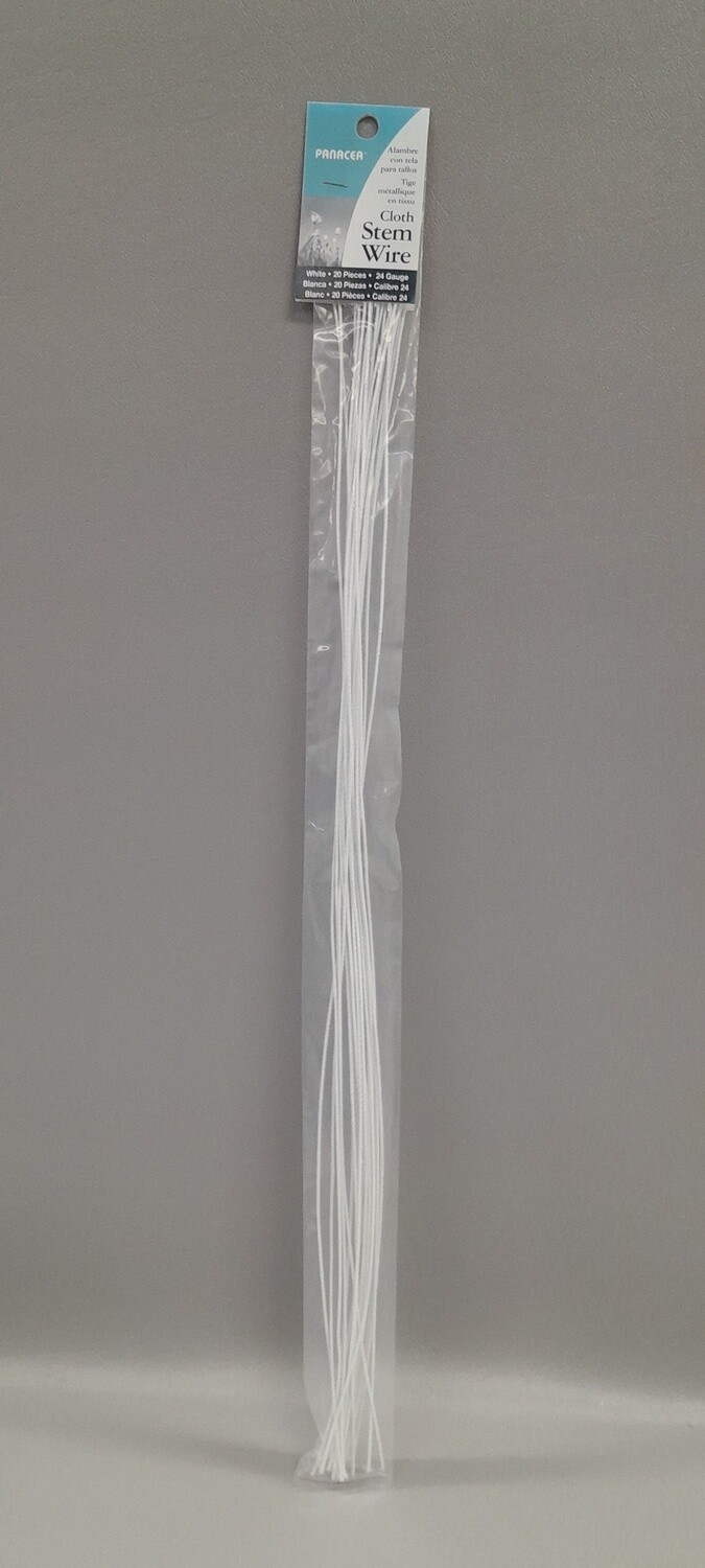 20pc 18" 22 Gauge Cloth Wire White