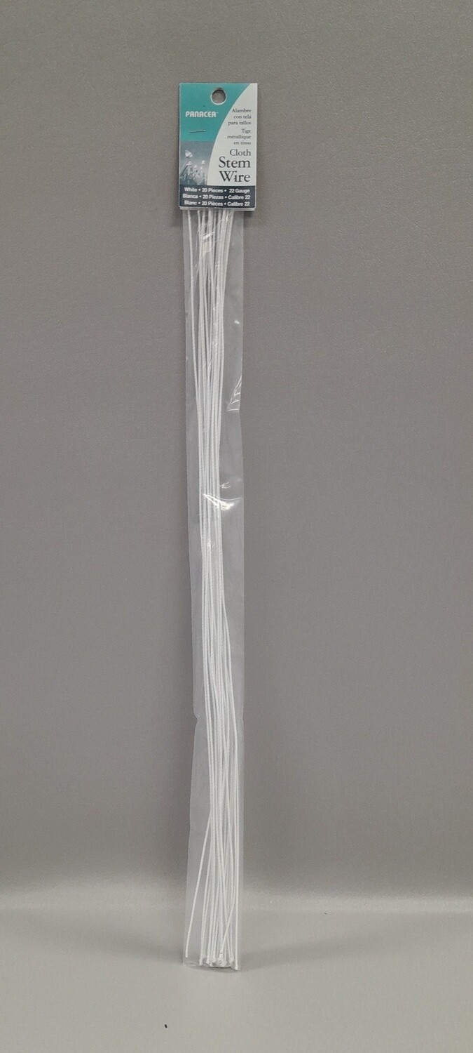 20pc 18" 24 Gauge Cloth Wire White