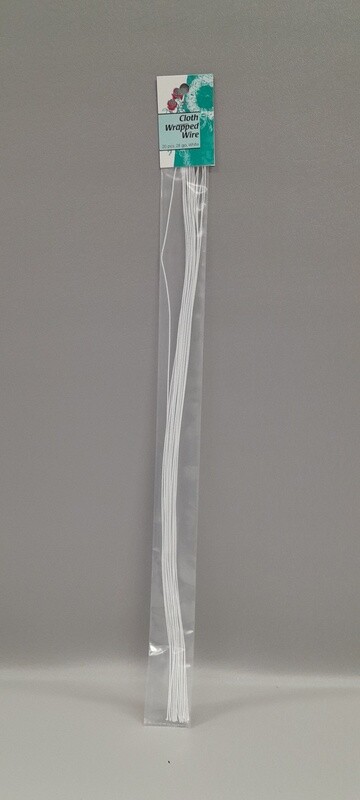 20pc 18" 28 Gauge Cloth Wire White