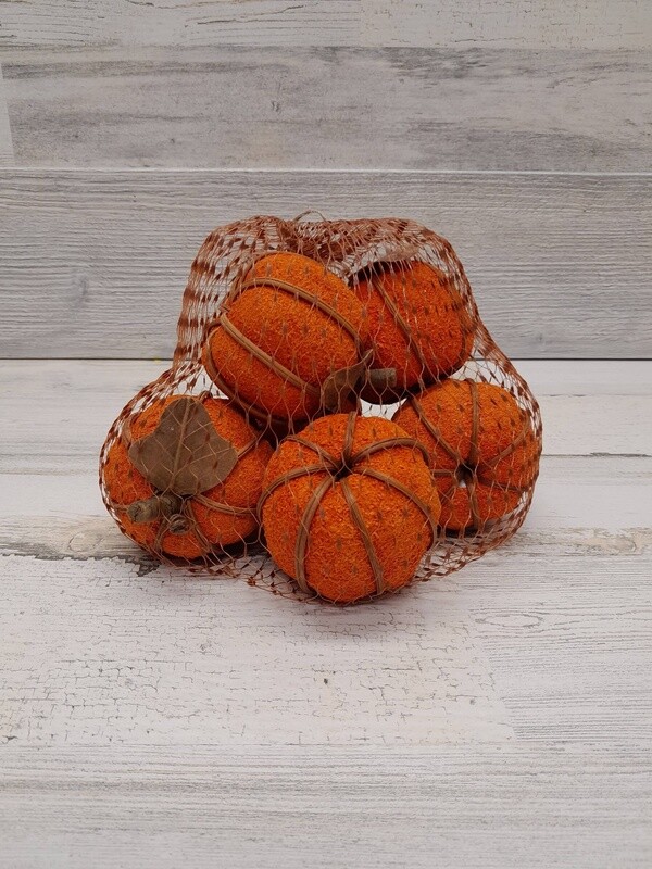 6pc 3&quot; Pumpkins Orange