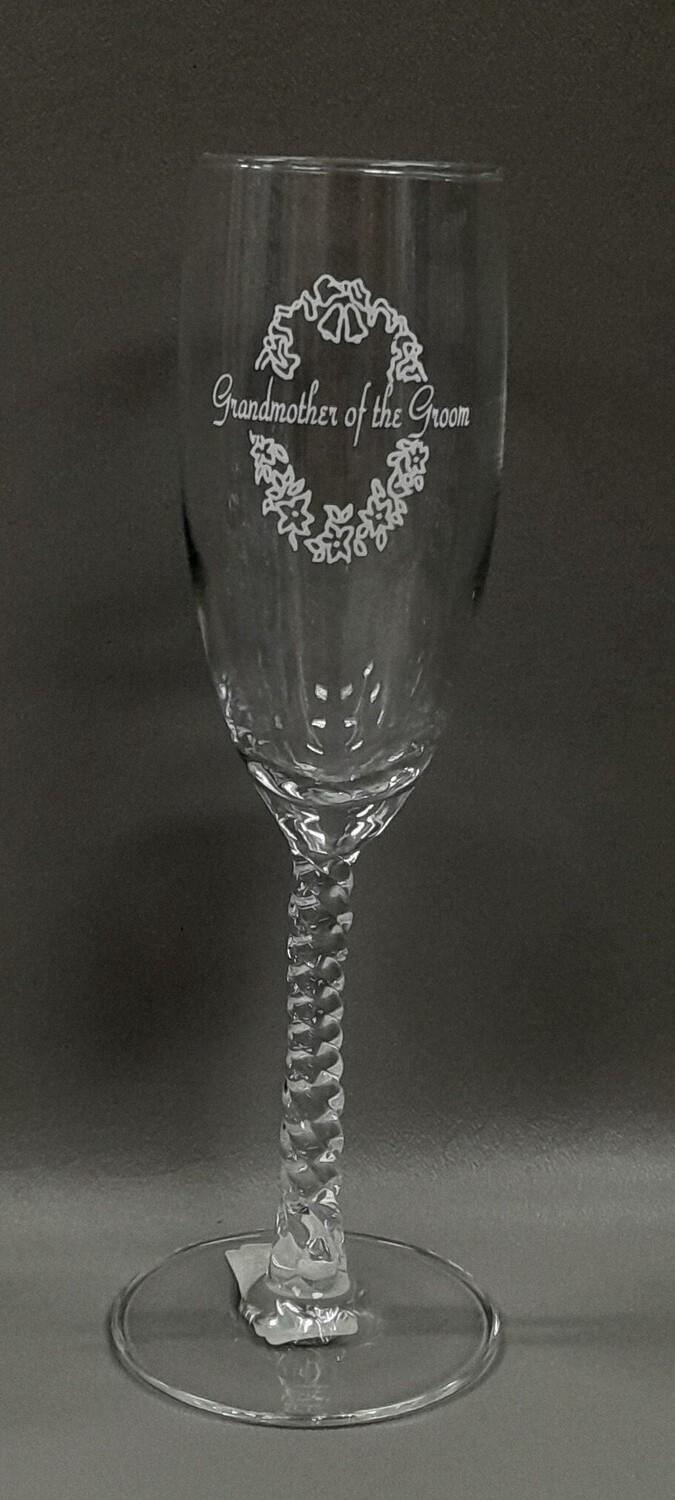 Champagne Flute Grandmother Of The Groom Clear/White (Glass)