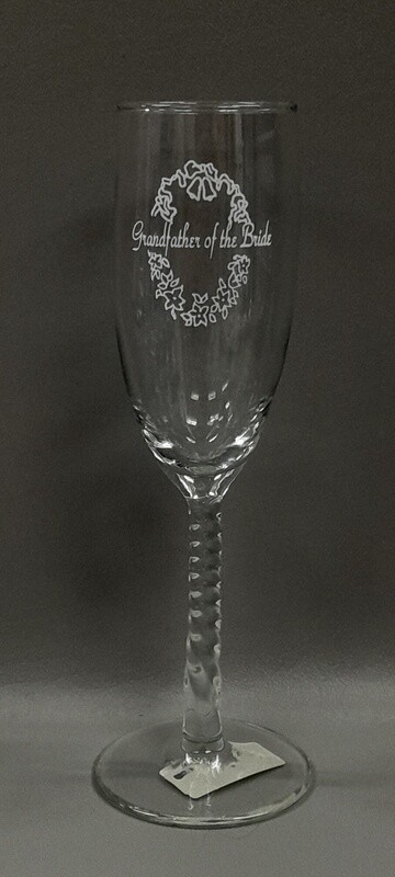 Champagne Flute Grandfather Of The Bride Clear/White (Glass)