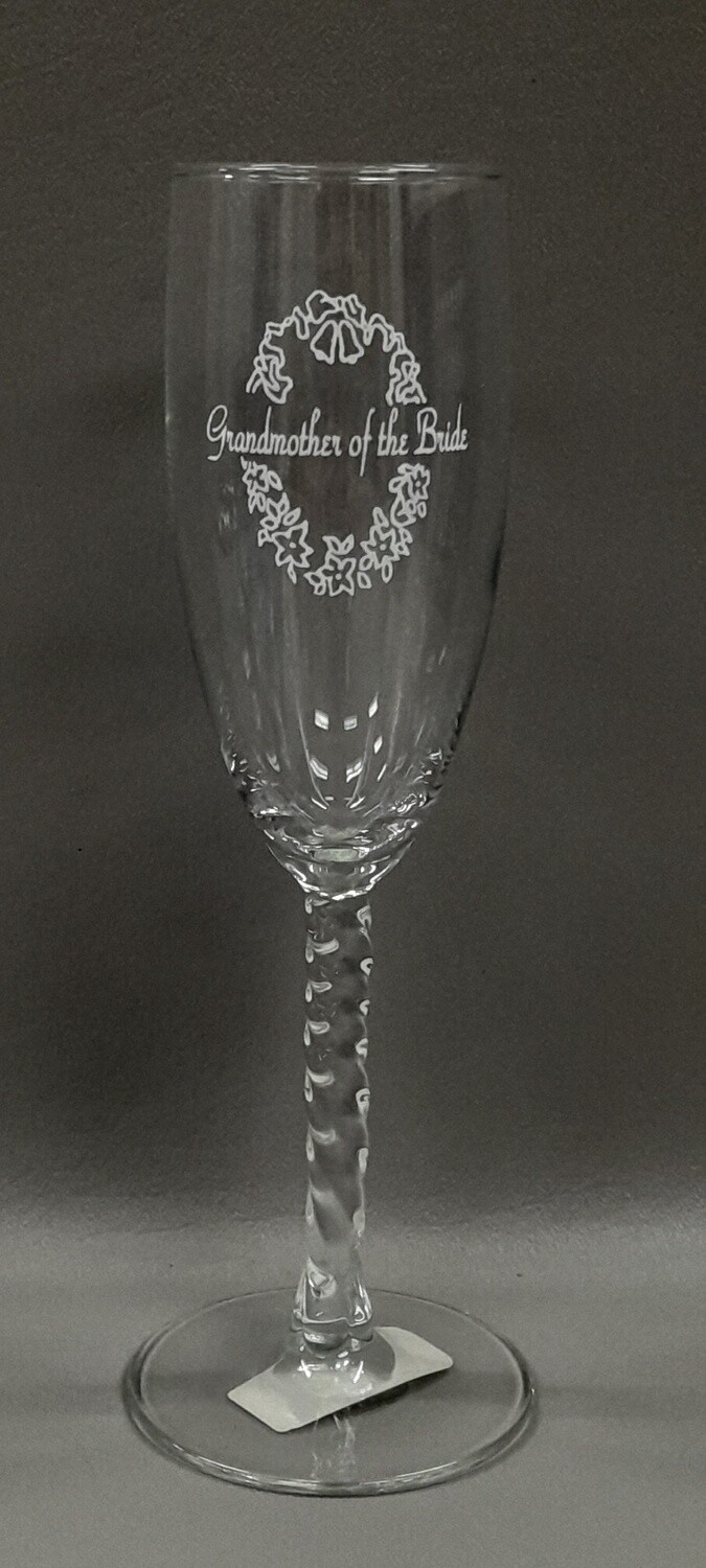 Champagne Flute Grandmother Of The Bride Clear/White (Glass)