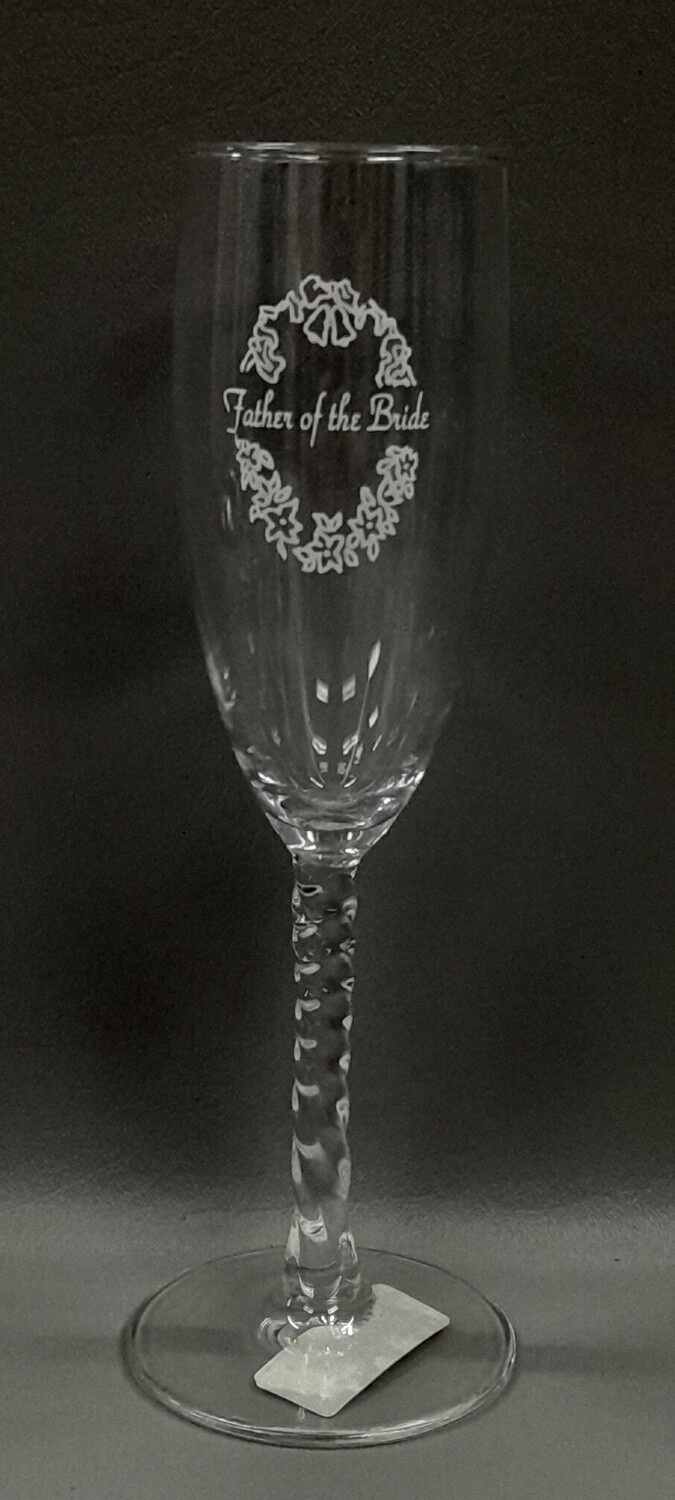 Champagne Flute Father Of The Bride Clear/White (Glass)