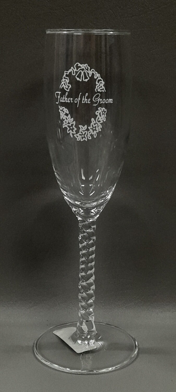Champagne Flute Father Of The Groom Clear/White (Glass)