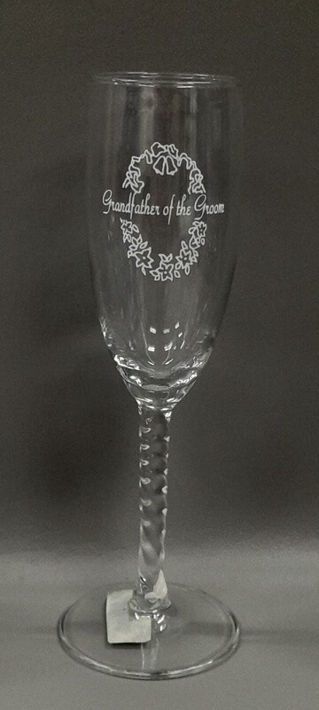 Champagne Flute Grandfather Of The Groom Clear/White (Glass)