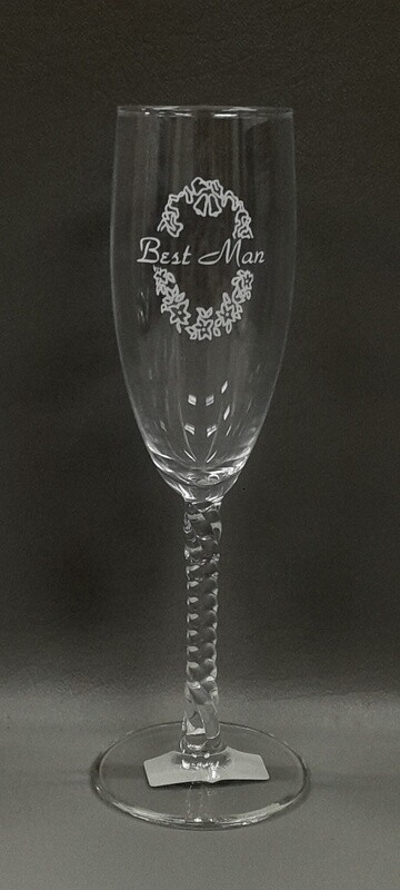 Champagne Flute Best Man Clear/White (Glass)