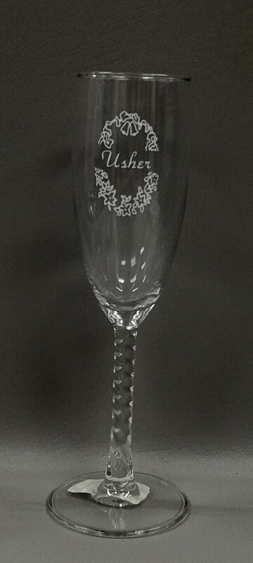 Champagne Flute Usher  Clear/White (Glass)
