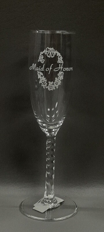 Champagne Flute Maid Of Honor Clear/White (Glass)