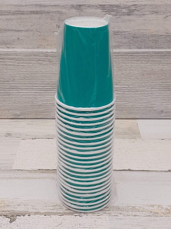 *24pc 9oz Paper Cups Teal Lagoon
