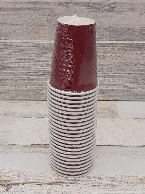 *24pc 9oz Paper Cups Burgundy