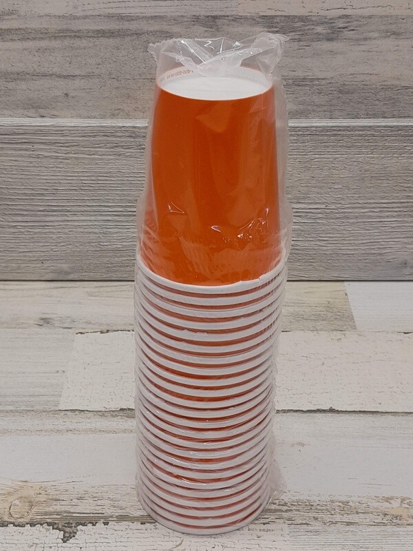 *24pc 9oz Paper Cups Tangerine