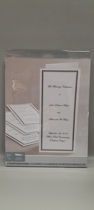 50pc 3.6&quot;x8.5&quot; Wedding Programs