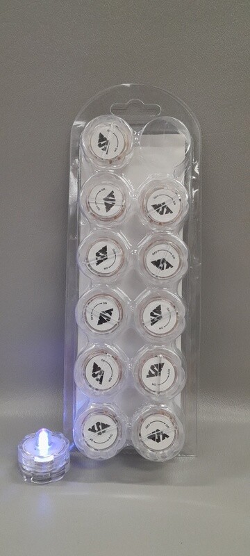 12pc 1.25&quot;x1.125&quot; Led Submersible Round Floral Tealights Purple