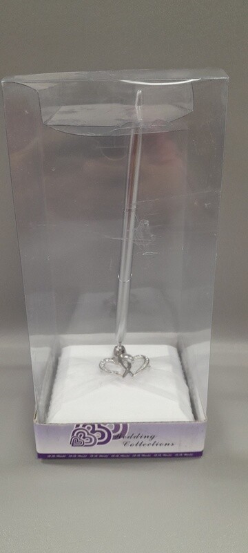 Pen Set w/Hearts White/Silver
