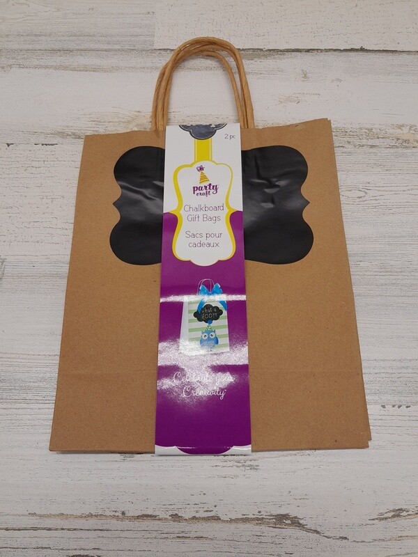 2pc 8&quot;x4&quot;x10&quot; Chalk It Up Gift Bag Kraft