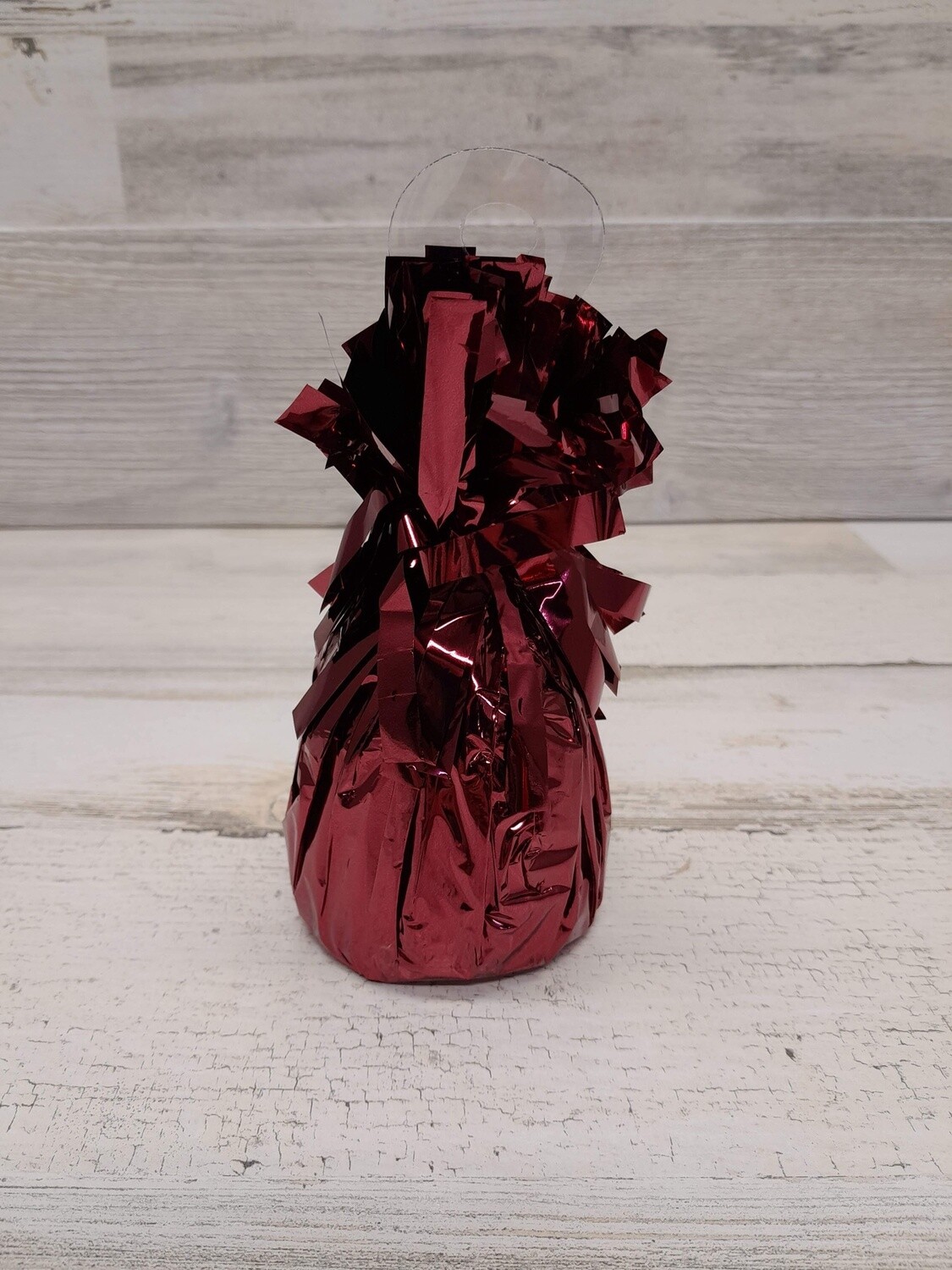 6oz Metallic Foil Balloon Weight Burgundy