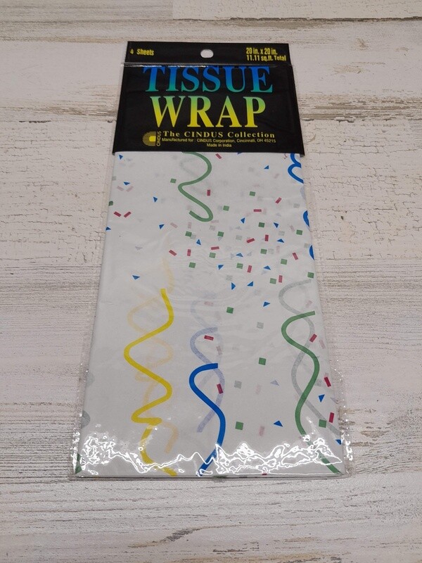 4pc 20&quot;x20&quot; Tissue Paper Birthday