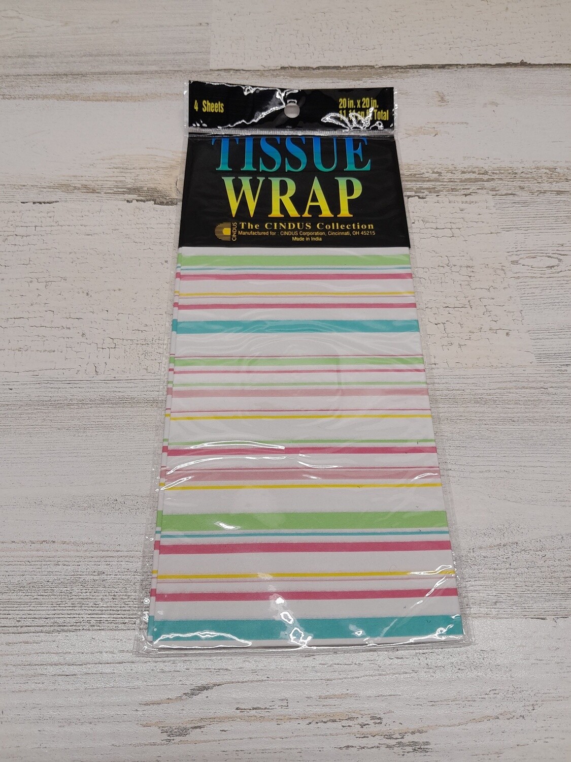 4pc 20&quot;x20&quot; Tissue Paper Striped