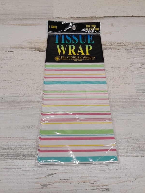 4pc 20&quot;x20&quot; Tissue Paper Striped