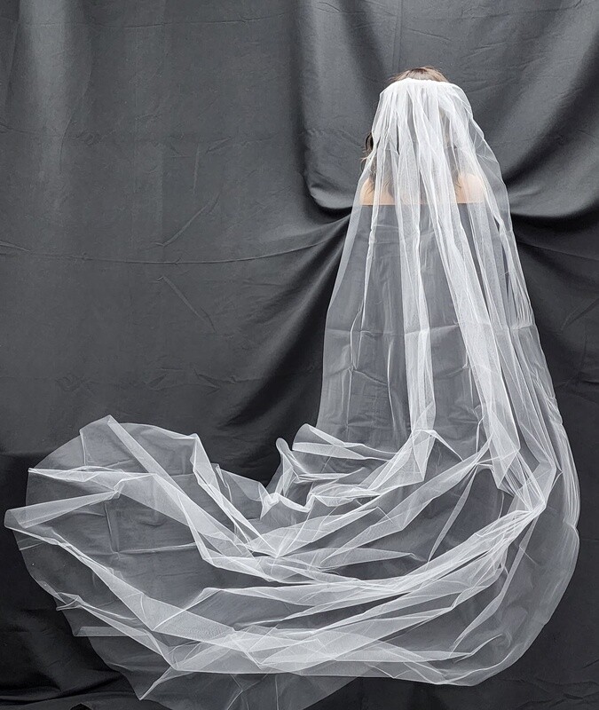 1pc White Cathedral Veil