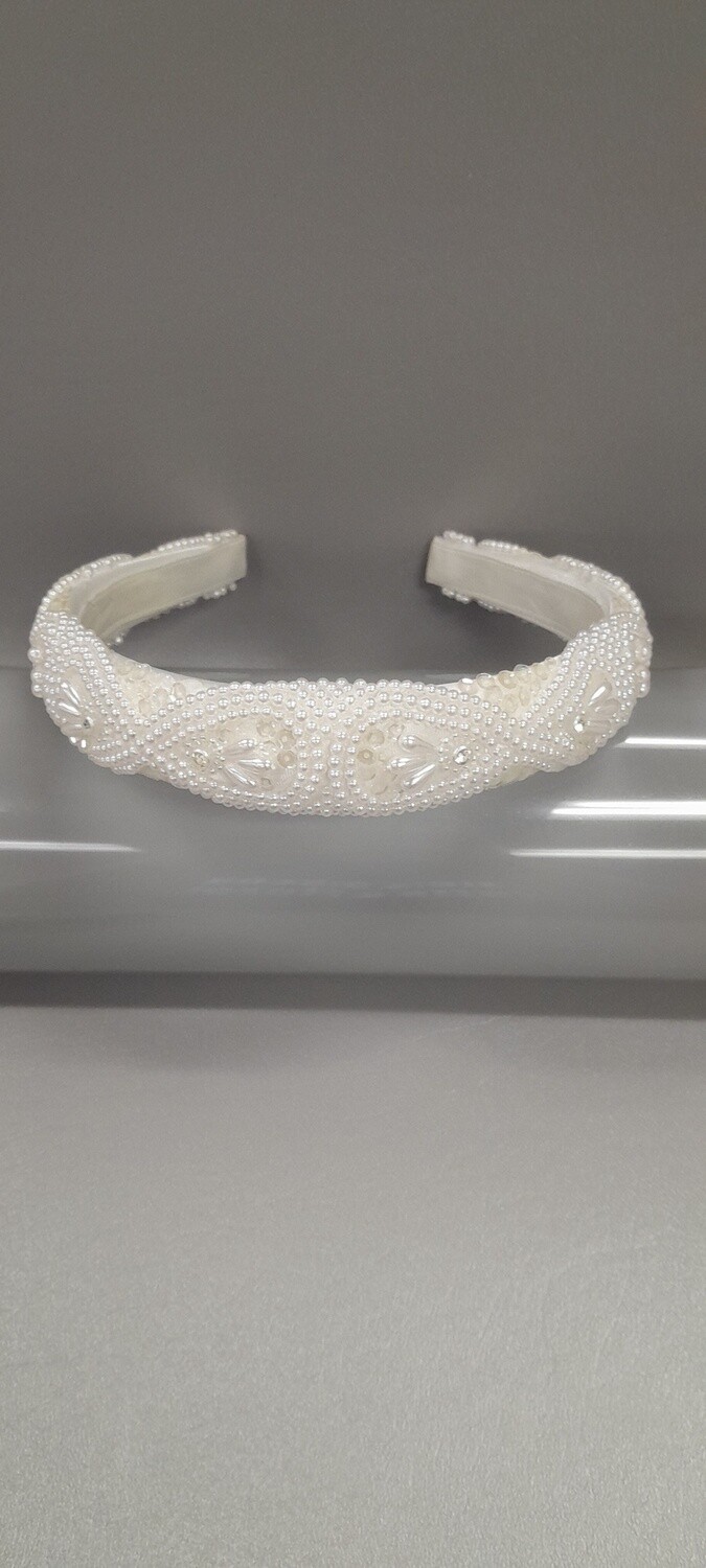 Headband w/Pearls Ivory