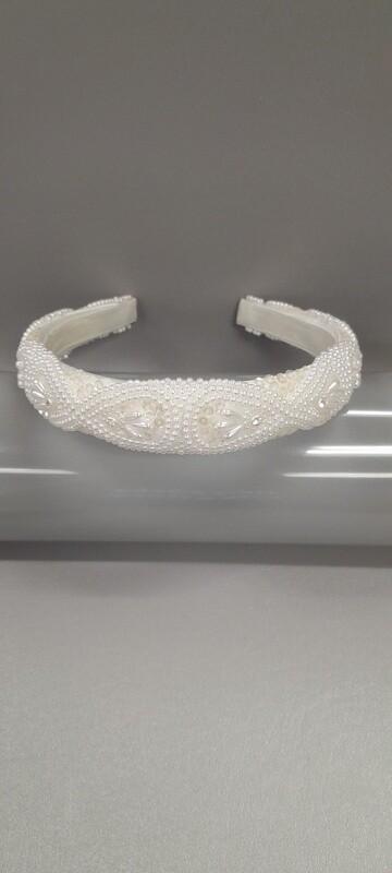 Headband w/Pearls Ivory