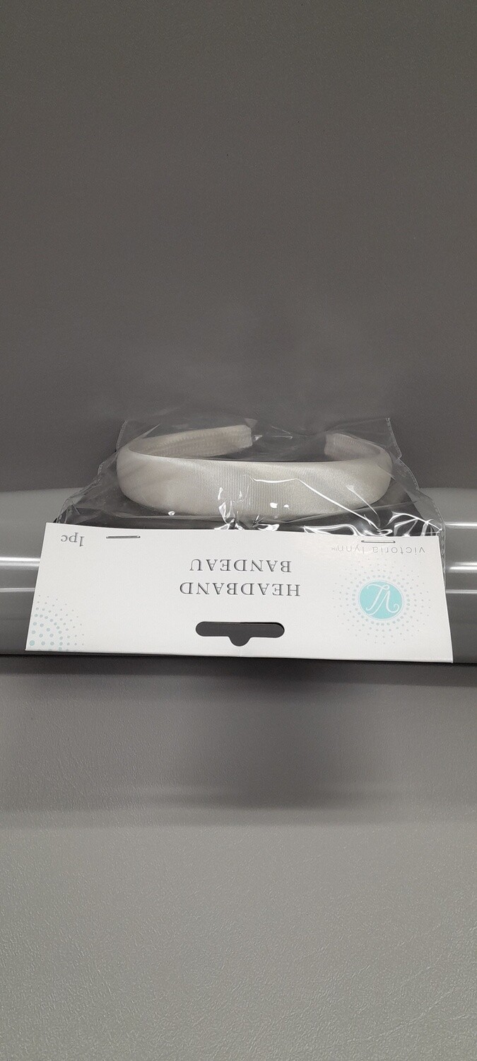Satin Padded Headband  White