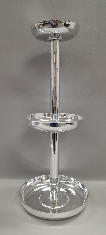 9.75&quot;x9.75&quot;x23&quot; 3-Tray Riser Silver (Plastic)