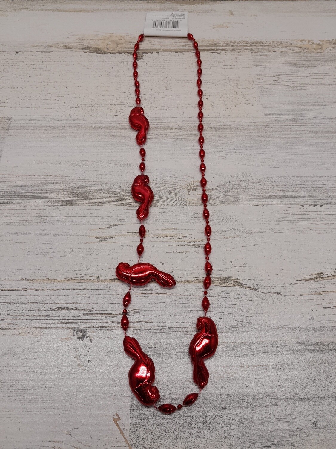 33&quot; Parrot Beaded Necklace Red