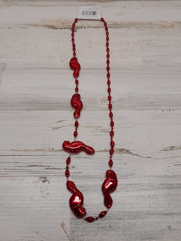33&quot; Parrot Beaded Necklace Red