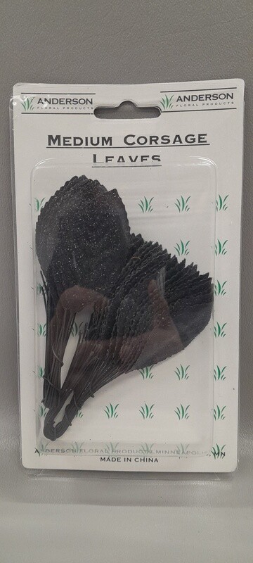 50pc Glitter Leaf Picks Black