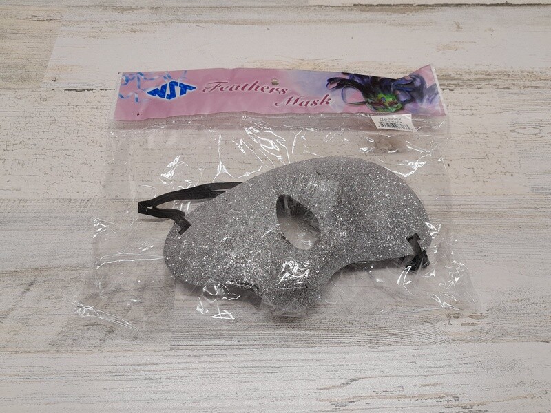 2pc Glitter Mask Silver