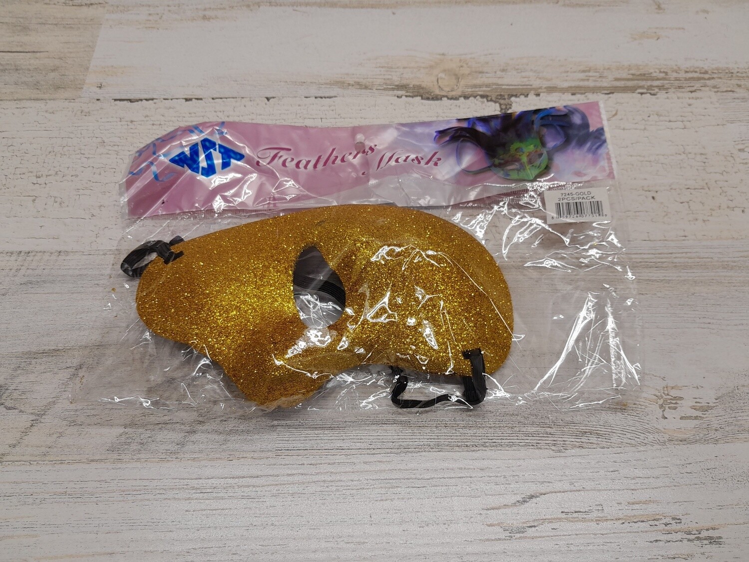 2pc Glitter Mask Gold